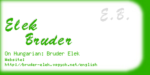 elek bruder business card